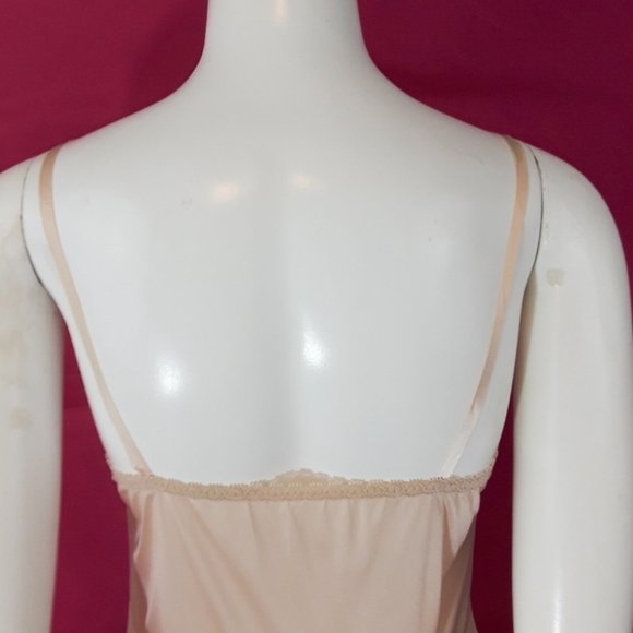 Lace Trim Wonder Maid Vintage Solid Beige Slip 34 - Picture 8 of 11